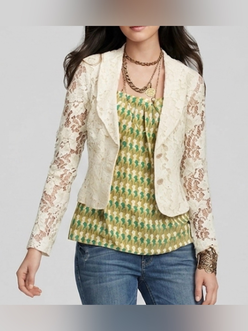 CAbi Cream Lace Blazer